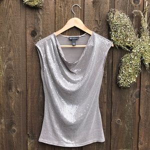 Cap sleeve sequin top